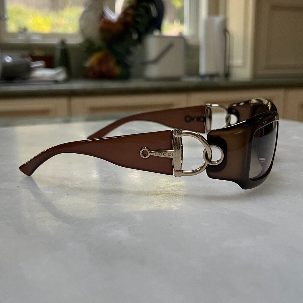 Gucci Vintage Snaffle Bit Sunglasses (Brown/Gold Color) - Picture 4 of 10